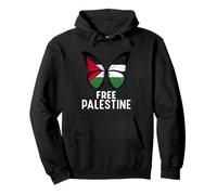 Free Palestine Flag Save Gaza Strip Palestinian Butterfly Pullover Hoodie