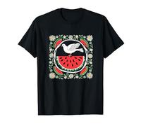 Free Palestine Fruits Flower Dove Watermelon Map T-Shirt