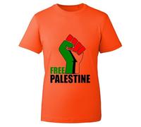 Free Palestine Gaza Freedom T Shirt, Support Palestine, Save Gaza Free Palestine, Solidarity Protest T Shirt, Crew Neck Short Sleeves Tee Unisex Kids Adult Top (Orange, L)