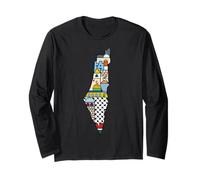 Free Palestine MAP Colorful Simple Peace Long Sleeve T-Shirt