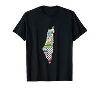 FREE PALESTINE MAP COLORFUL SIMPLE PEACE T-Shirt