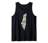 Free Palestine MAP Colorful Simple Peace Tank Top