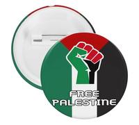 Free Palestine of Flag Round Lapel Pin Badges Backpack Pins Brooch for Hats Clothing Decorations 20PCS
