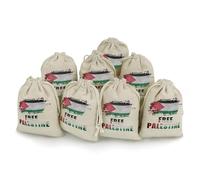 Free Palestine Palestinian Flag 8Pcs Drawstring Gift Bags Reusable Hessian Bags for Wedding Favors Party Jewelry Pouches