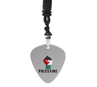 Free Palestine Palestinian Flag Guitar Pick Pendant Necklace for Acoustic Electric Bass Players Guitar Accessories Guitarist Gifts