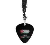 Free Palestine Palestinian Flag Guitar Pick Pendant Necklace for Acoustic Electric Bass Players Guitar Accessories Guitarist Gifts