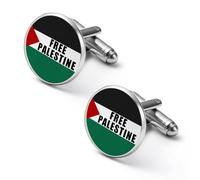 Free Palestine Palestinian Flag Men Cufflinks Shirt Cuff Links Business Tuxedo Studs Wedding