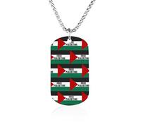 Free Palestine Palestinian Flag Men's Pendant Necklace for Women Customizable Jewelry Dog Tag Memorial Necklaces