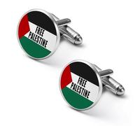 Free Palestine Palestinian Flag Shirt Cufflinks for Men Cuff Links Tie Father Husband Wedding Business 2.0cm