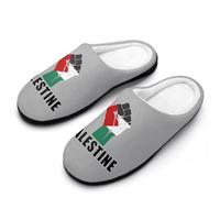 Free Palestine Palestinian Flag Slippers Women Winter Warm Cotton Hotel Slippers Anti-Slip Indoor Slip-Ons House Shoes 7-8（39-40