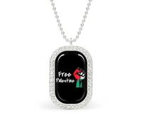 Free Palestine Palestinian Flag Women's Necklaces Pendant Necklace Fashion Diamond Jewelry with Chain