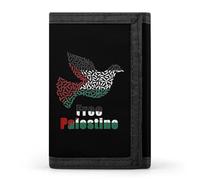 Free Palestine Palestinian Peace Casual Wallet for Men Minimalist Trifold Wallet ID Card Holder Coin Purse Wallet