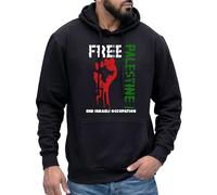 Free Palestine Peaceful Message Palestinian Solidarity Hoodie - Black - Mens - L - Pro Palestine Casual Wear Sweatshirt For Men And Women - Support Just Cause Pullover Jumper For Activists