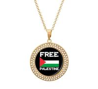Free Palestine Personalized Picture Necklace Photo Pendant Custom Memorial Jewelry for Women