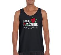 Free Palestine Print Vest - Men - M - Black - Peaceful Quotation Printed Solidarity Undershirt for Men and Women - Customised Unisex Vest for Activists Supporters