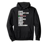 Free Palestine Sudan Congo Iran Lebanon Solidarity Pullover Hoodie