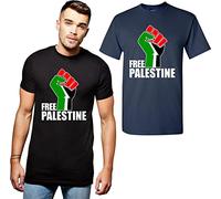 Free Palestine T-Shirt End Israeli Occupation Gaza Freedom Protest Tee Top UK (Navy, XL)