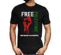 Free Palestine T-Shirt End Israeli Occupation Top Gaza Freedom Protest Tee Black M