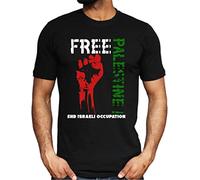 Free Palestine T-Shirt End Israeli Occupation Top Gaza Freedom Protest Tee Black XL