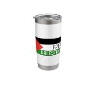Free Palestine with Flag English Text Stainless Steel Insulated Tumbler