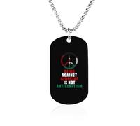 Free Palestinian Peace Palestine Flag Dog Tag Necklace Stainless Steel Plated Pendant Memorial Jewelry Gift for Men Women