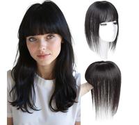 Free Part Hair Toppers for Women Real Human Hair,3.9x4.7 Inch Pure Hand-Woven Breathable Silk Base 12 Inch Hairpiece Extension for Thinning Hair Natural Color