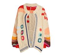 Free People Clear Skies Intarsia Cotton-blend Cardigan - Multicoloured - M (UK 12-14 / M)