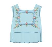 Free People Garden Wall Embroidered Cotton top - Light Blue - M (UK 12-14 / M)