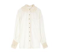 Free People Rhiannon Crochet-trimmed Shirt - White - M (UK 12-14 / M)