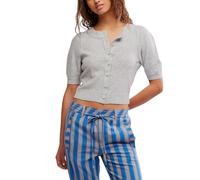 Free People Womens Isla Solid Cardi, Mineral Grey, M