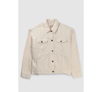 FREE PEOPLE Womens Jolene Trucker Denim Jacket In Ecru Size: M, Colour: Beige Fabric