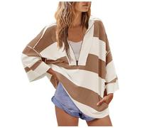 Free People Womens Oversized Sweatshirt Striped V Neck Pullover Tops Drop Shoulder Sweatshirts Y2k Tops Loose Fit Casual Blouses Color Block Pullovers Solid Baggy Tops Spring Fall Blouse