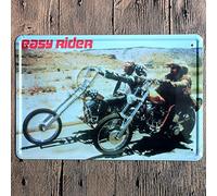 Free Pintree Original Retro Design Easy Rider Tin Metal Signs Wall Art | Thick Tinplate Print Poster Wall Decoration for Garage