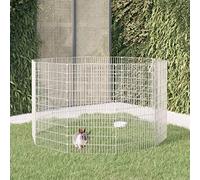 Free Range Animal Enclosure 10-Panel 54x100 cm Galvanised Iron, Customizable Small Animal Cage for Rabbits, Ferrets, Rats, and Guinea Pigs