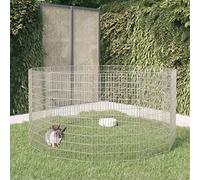 Free Range Animal Enclosure 12-Panel 54x100 cm Galvanised Iron, Customizable Indoor Outdoor Small Animal Cage for Rabbits, Ferrets, Rats