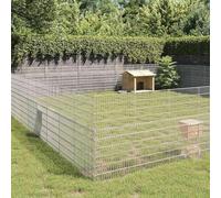 Free Range Animal Enclosure 48-Panel 54x100 cm Galvanised Iron, Customizable Indoor Outdoor Pet Playpen for Small Animals, Rabbits, Ferrets, Rats