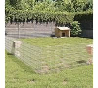 Free Range Animal Enclosure 48-Panel 54x60 cm Galvanised Iron, Customizable Indoor Outdoor Small Animal Cage for Rabbits, Ferrets, Rats