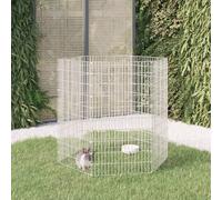 vidaXL 6-Panel Rabbit Cage 54x100 cm Galvanised Iron, Silver