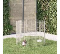Free Range Animal Enclosure 6-Panel 54x80 cm Galvanised Iron, Durable Small Animal Cage for Rabbits, Ferrets, Rats, and Guinea Pigs
