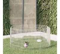 Free Range Animal Enclosure 8-Panel 54x60 cm Galvanised Iron, Customizable Small Animal Cage for Rabbits, Ferrets, Rats, and Guinea Pigs, Indoor Outdoor Pet Playpen