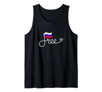 Free Russia Flag - Russian Freedom Word Art Tank Top