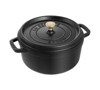 FREE SHIPPING: STAUB 22cm ROUND CAST IRON BLACK COCOTTE