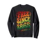 Free Since 1865 Juneteenth Broken Chains Retro Graphic Sweatshirt