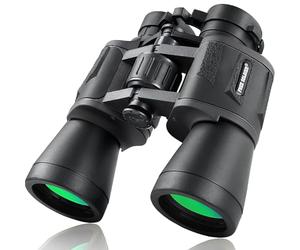FREE SOLDIER 20x50 binoculars - adult binoculars with night vision in low light, BAK4 Prism FMC lens Compact binoculars with smartphone adapter for hiking bird watching hunting, black