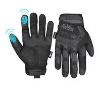 FREE SOLDIER Cycling Gloves Non-slip Gloves Full Finger Gloves Men's Outdoor Motorcycle Climbing Hiking Cycling riding Work Glove (Black, L)