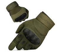 FREE SOLDIER Full Finger Outdoor Sports Cycling Biker Gloves Motorcycle Fingerless for Hiking Climbing Cross Country Working Men's Gloves(XL,Green Full Finger)