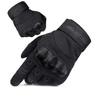 FREE SOLDIER Full Finger Outdoor Sports Cycling Biker Gloves Motorcycle Gloves Fingerless Glove for Hiking Climbing Cross Country Working Men's Gloves(S,Black Full Finger)