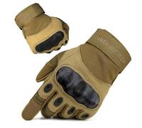 FREE SOLDIER Full Finger Outdoor Sports Cycling Biker Gloves Motorcycle Gloves Fingerless Glove for Hiking Climbing Cross Country Working Men's Gloves(M,Sand Full Finger)