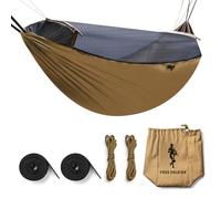 FREE SOLDIER Lightweight Camping Hammock with Mosquito Net Double Portable High Strength Outdoor Travel Hammock for Hiking Backpacking Garden (282cm * 103cm)