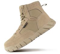FREE SOLDIER Men's Boots Ultralight Military Tactical Work Boots 6" Inch high-Tops Lace Up Breathable Desert Boots for Hiking Walking (Tan UK8)